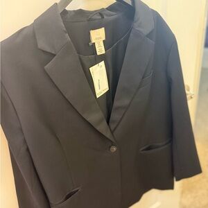 H&M Women Oversized Black Blazer XL